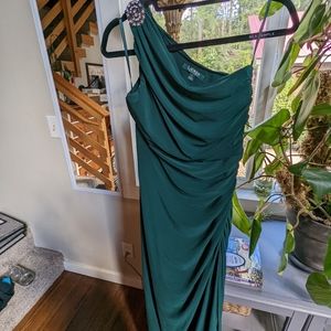 Dark green bridal party or evening gown dress